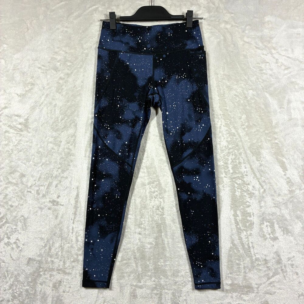Sweaty Betty Power Full Length Leggings Navy Black Ditsy Star Print Pockets US 6